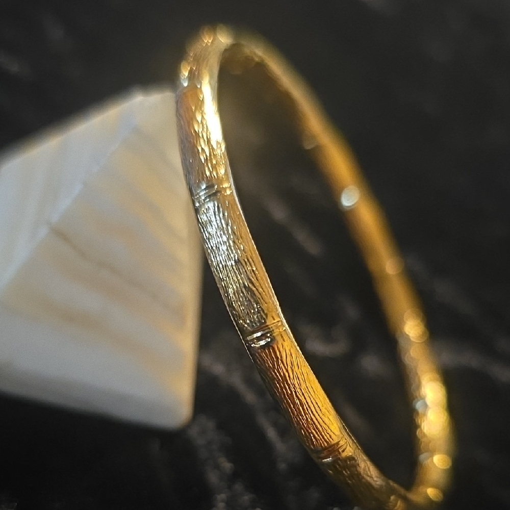 Monet Gold Bangle Bracelet with Crystal Accents